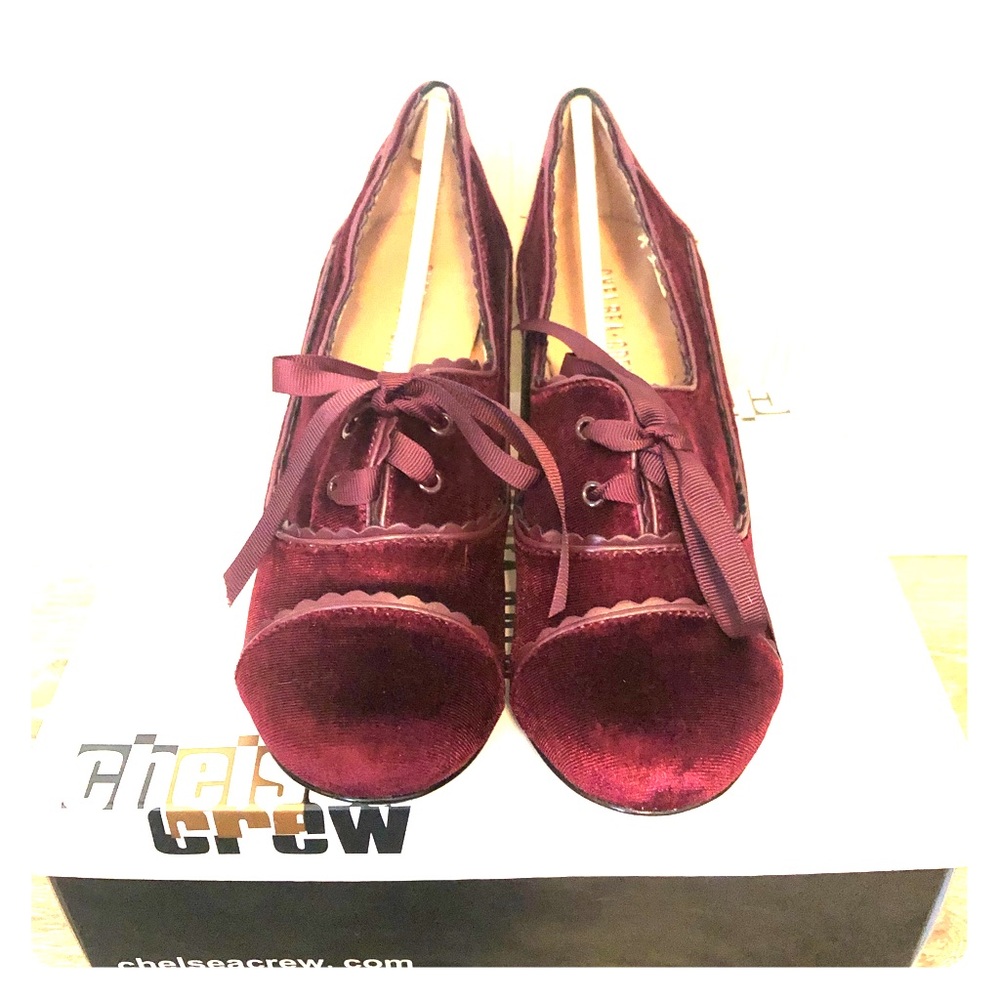 Chelsea Crew velvet heels